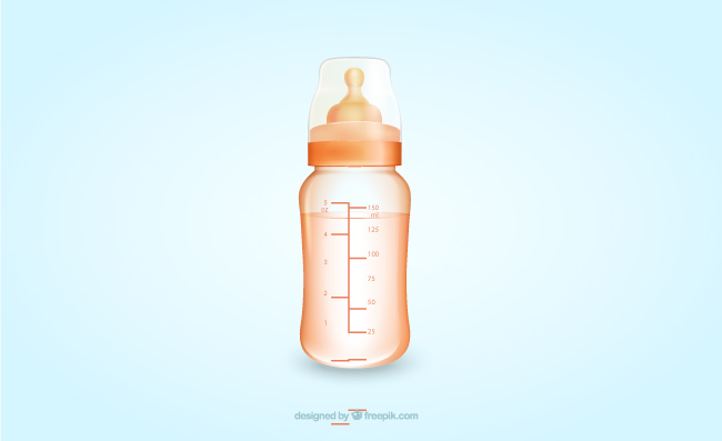 创意婴儿奶瓶矢量标志素材