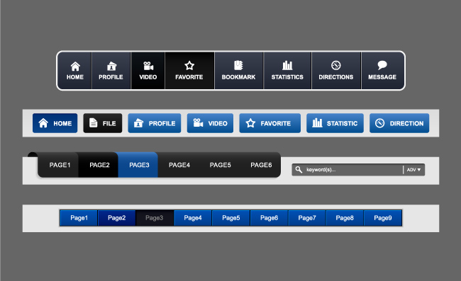 导航条网页素材矢量