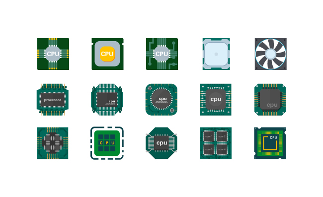 电子科技芯片电脑CPU样式矢量
