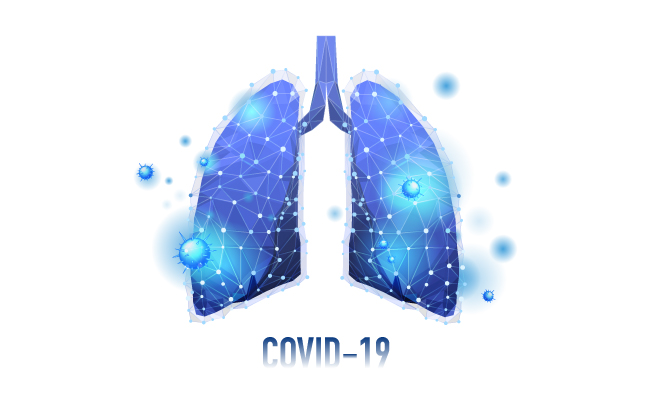 肺炎病毒蓝色肺部人体器官矢量图片