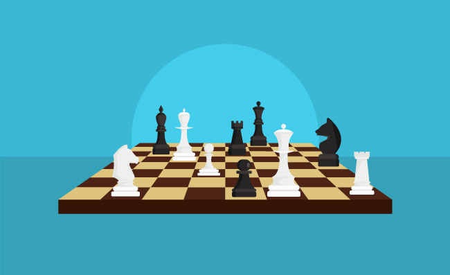 国际象棋棋盘游戏矢量背景图片