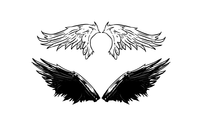 黑色羽毛翅膀装饰素材
