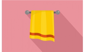 黄色的毛巾矢量图标素材