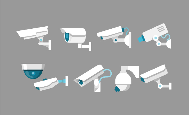 监控器不同样式图标矢量元素