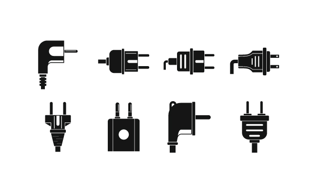 简约电插头图标矢量集