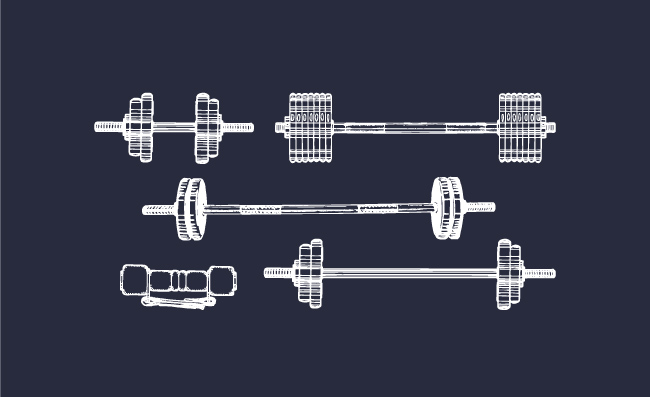 健身训练器材矢量图片矢量素材图标