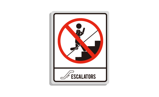 禁止乘梯跑动安全警示图标提示素材