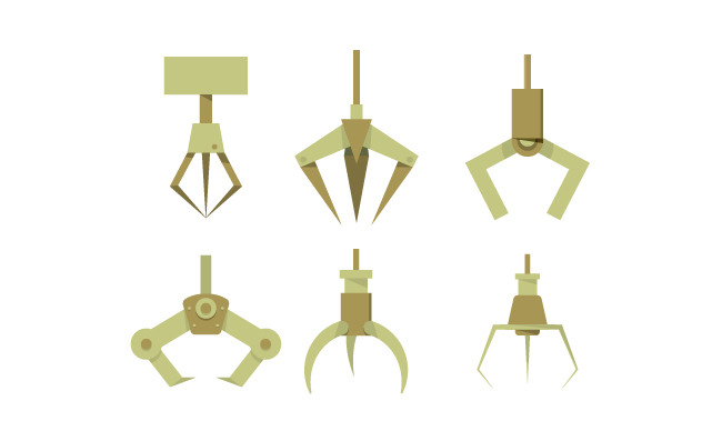 卡通机械爪子矢量抓娃娃手臂