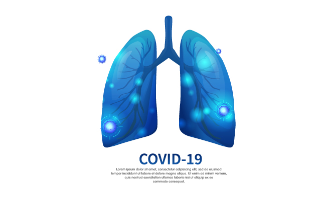 蓝色肺部病毒感染矢量元素