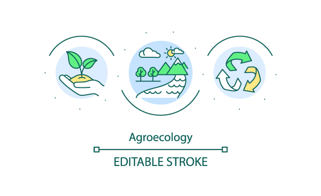 农业生态图标生态系统平衡环保产品矢量