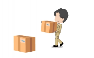 搬包裹搬家运输人物动作