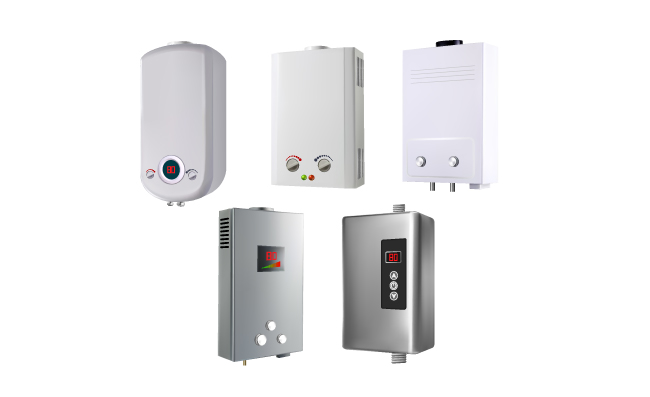 热水器房屋系统智能燃气加热器与水温度控制设备插图矢量