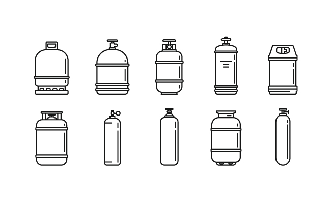 矢量工业气瓶气筒轮廓样式图标图片