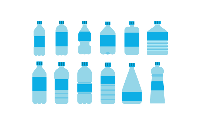 塑料瓶装水容器塑料桶矿泉水瓶矢量图片