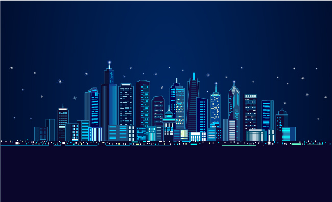 城市建筑夜景风景图片