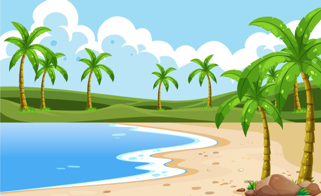 海边椰子树风景素材