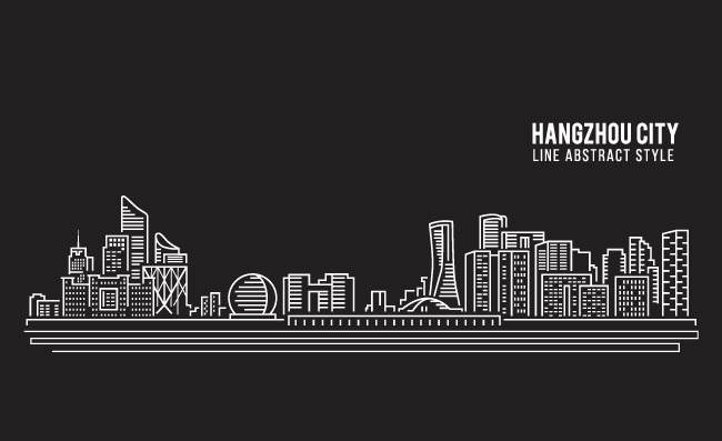 杭州哈密顿线抽象风格建筑素材