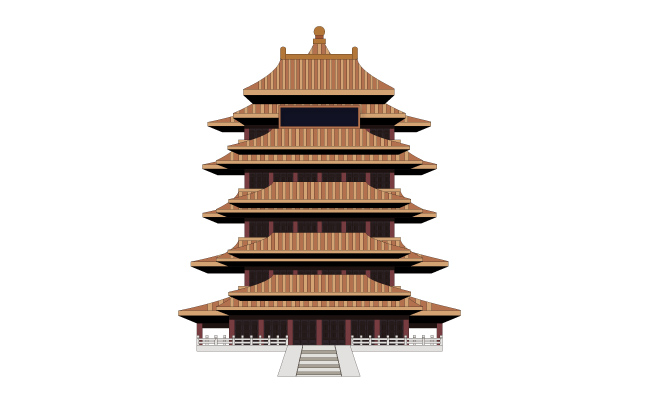 黄鹤楼建筑插画