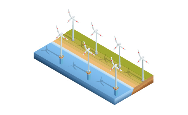能源风力发电风车素材矢量