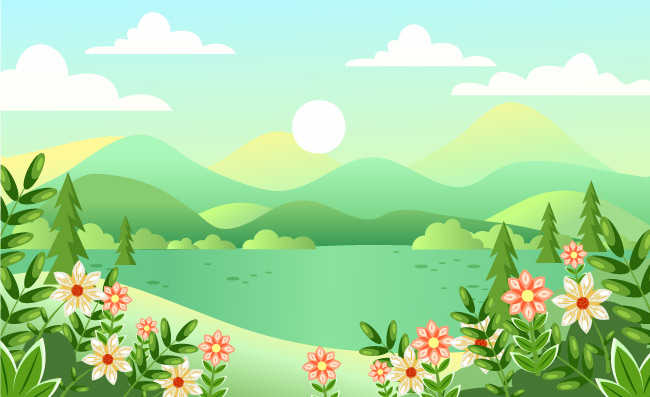 山花风景素材