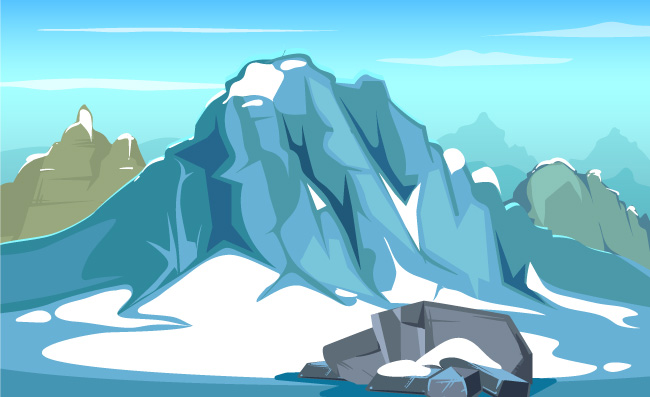 岩石大山蓝天山坡景观雪山旅游登山自然景色