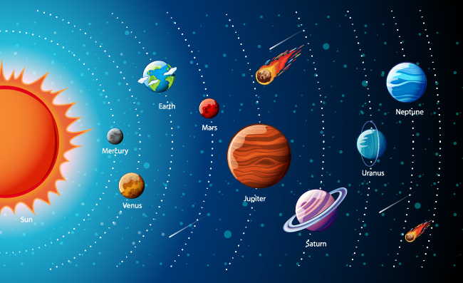 宇宙星系系统太空球体星体素材矢量