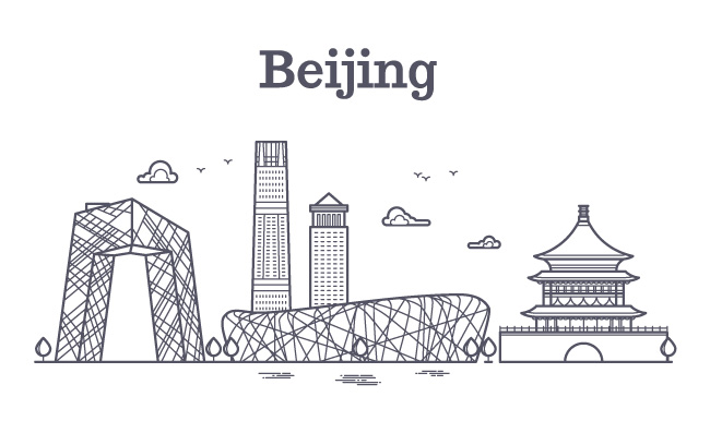 中国北京著名建筑矢量图
