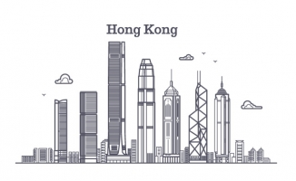 中国香港市地平线建筑地