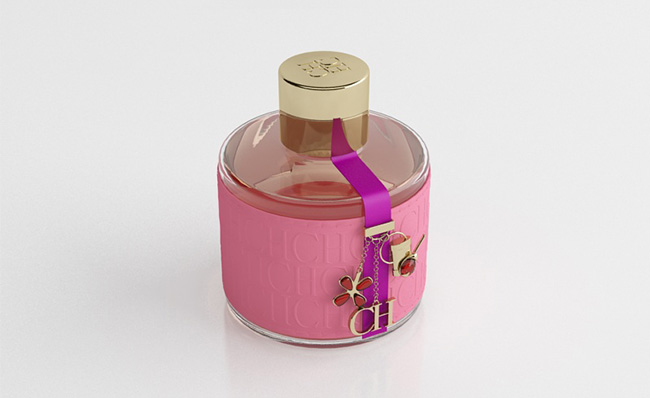 粉红包装材质香水化妆品C4D模型