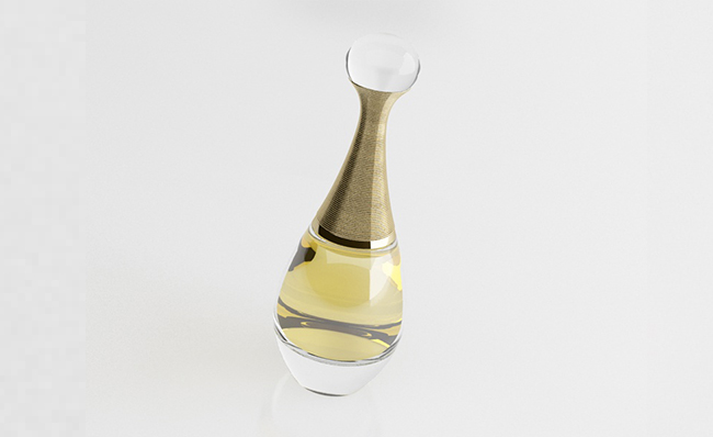 保龄球状玻璃瓶化妆品模型C4D素材