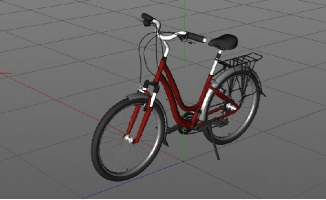 红色单车三维模型C4D素材下载