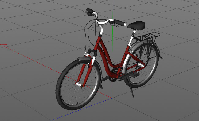 红色单车三维模型C4D素材下载