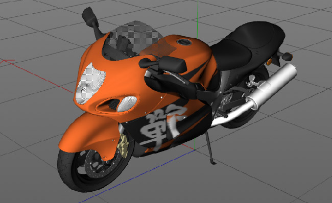 摩托车造型三维立体建模C4D模型素材
