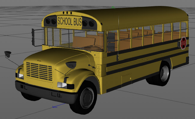 校车造型C4D三维模型素材