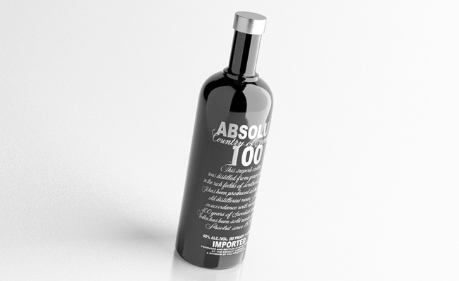 黑色酒瓶伏特加烈酒包装C4D三维模型