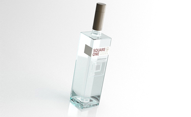 四方形玻璃酒瓶伏特加C4D三维模型