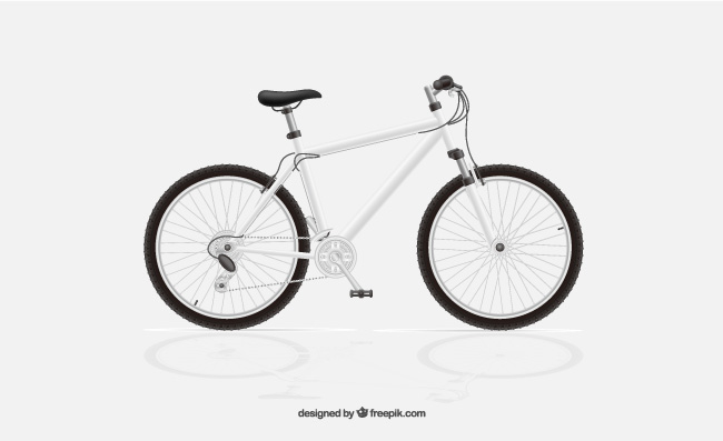 时尚白色单自行车矢量素材AI插图