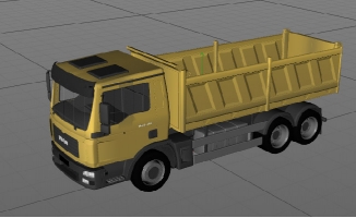 工地土渣运输车辆重卡车三维C4D模型
