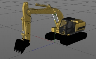 挖挖机挖土机造型C4D三维