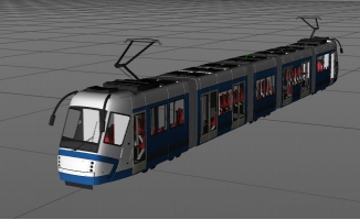 城市交通运输车辆电车轨道运输三维模型