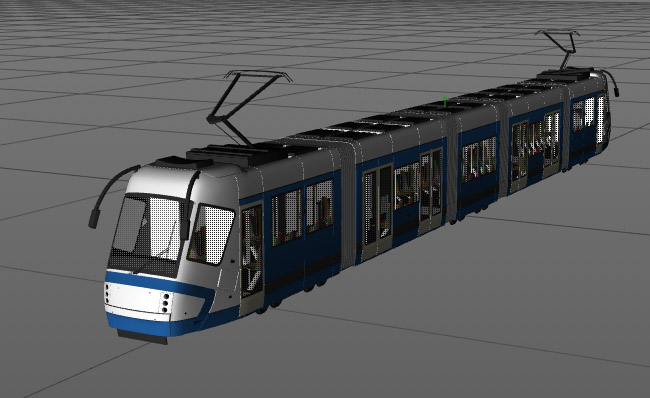 城市交通运输车辆电车轨道运输三维模型