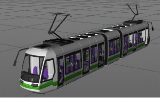 电车城市交通工具车辆造型三维模型