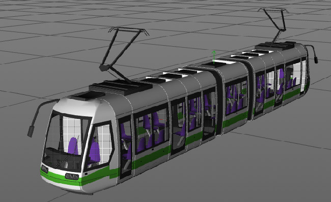 电车城市交通工具车辆造型三维模型