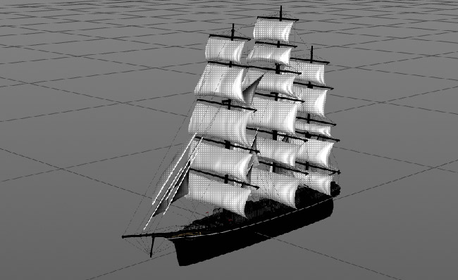 海上航行的帆船三维模型素材