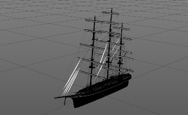 古时候帆船造型三维模型