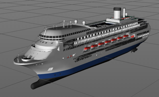 大型旅游海上观光游艇三维模型