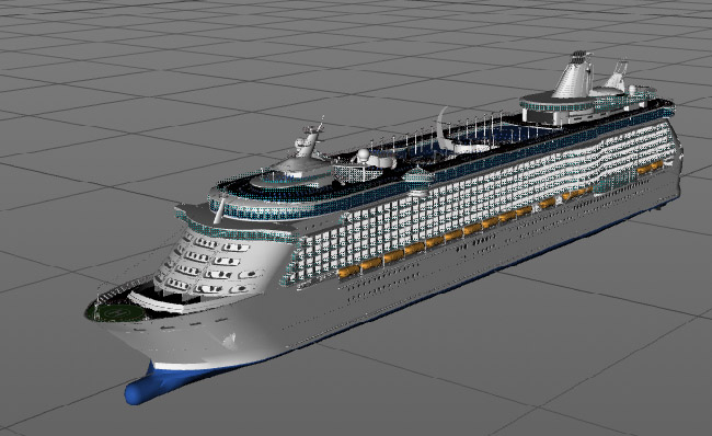 大型航海游轮旅游观光游轮造型三维模型