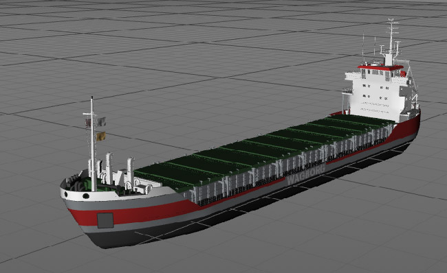 装满集装箱的大型海上运输油轮模型
