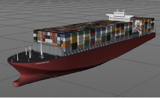 大型海运油轮港口船只造型C4D模型