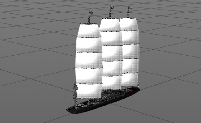 现代海上私人游艇帆船造型模型
